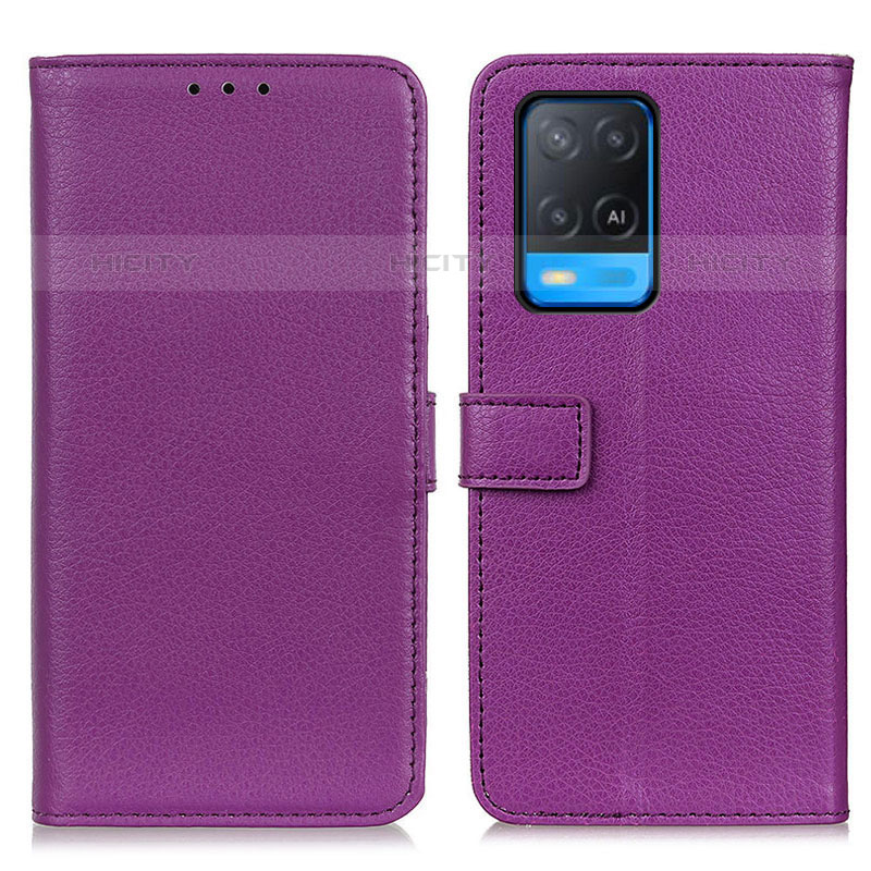 Coque Portefeuille Livre Cuir Etui Clapet D09Y pour Oppo A54 4G Violet Plus