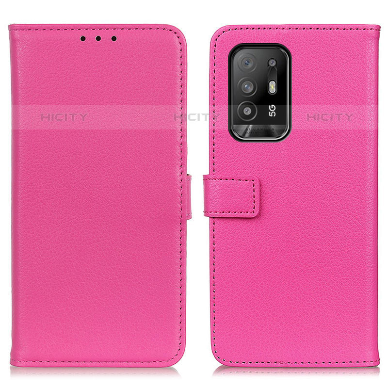 Coque Portefeuille Livre Cuir Etui Clapet D09Y pour Oppo A94 5G Rose Rouge Plus