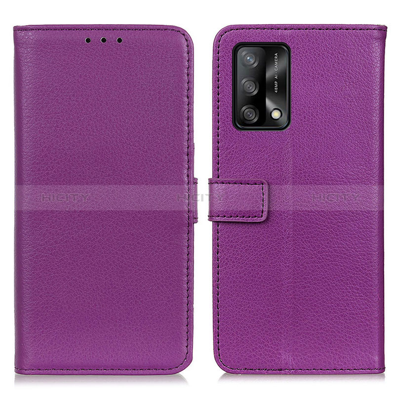 Coque Portefeuille Livre Cuir Etui Clapet D09Y pour Oppo F19s Violet Plus