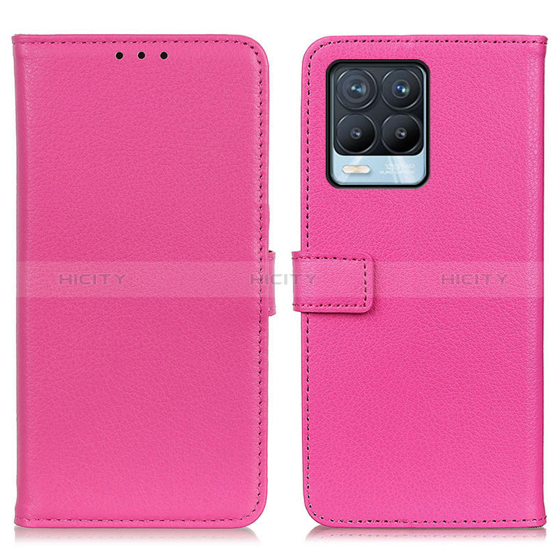 Coque Portefeuille Livre Cuir Etui Clapet D09Y pour Realme 8 4G Rose Rouge Plus