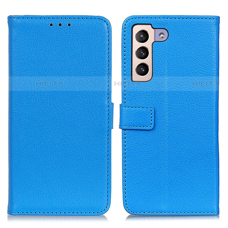 Coque Portefeuille Livre Cuir Etui Clapet D09Y pour Samsung Galaxy S21 FE 5G Bleu Ciel Plus