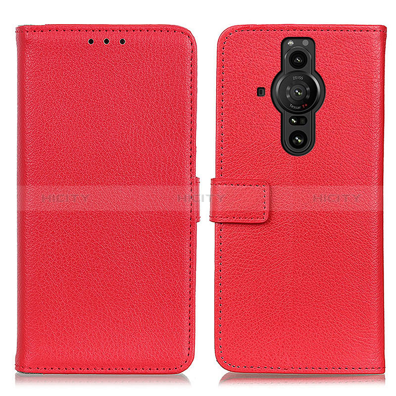 Coque Portefeuille Livre Cuir Etui Clapet D09Y pour Sony Xperia PRO-I Rouge Plus