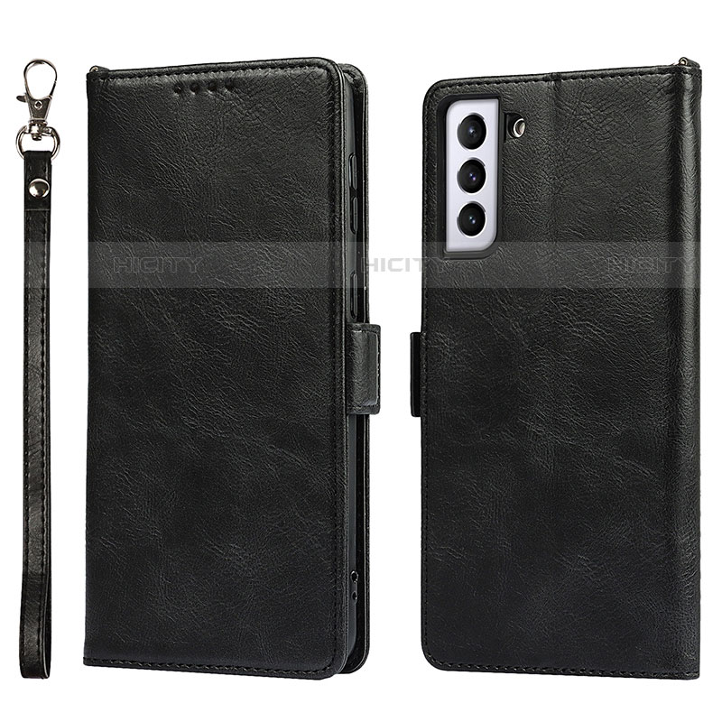 Coque Portefeuille Livre Cuir Etui Clapet D10T pour Samsung Galaxy S21 Plus 5G Noir Plus