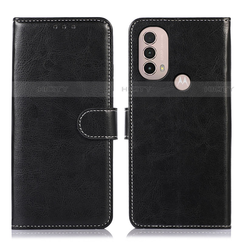 Coque Portefeuille Livre Cuir Etui Clapet D10Y pour Motorola Moto E20 Noir Plus