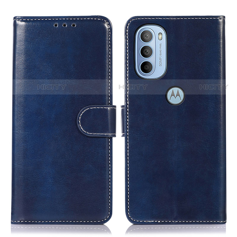 Coque Portefeuille Livre Cuir Etui Clapet D10Y pour Motorola Moto G31 Bleu Plus