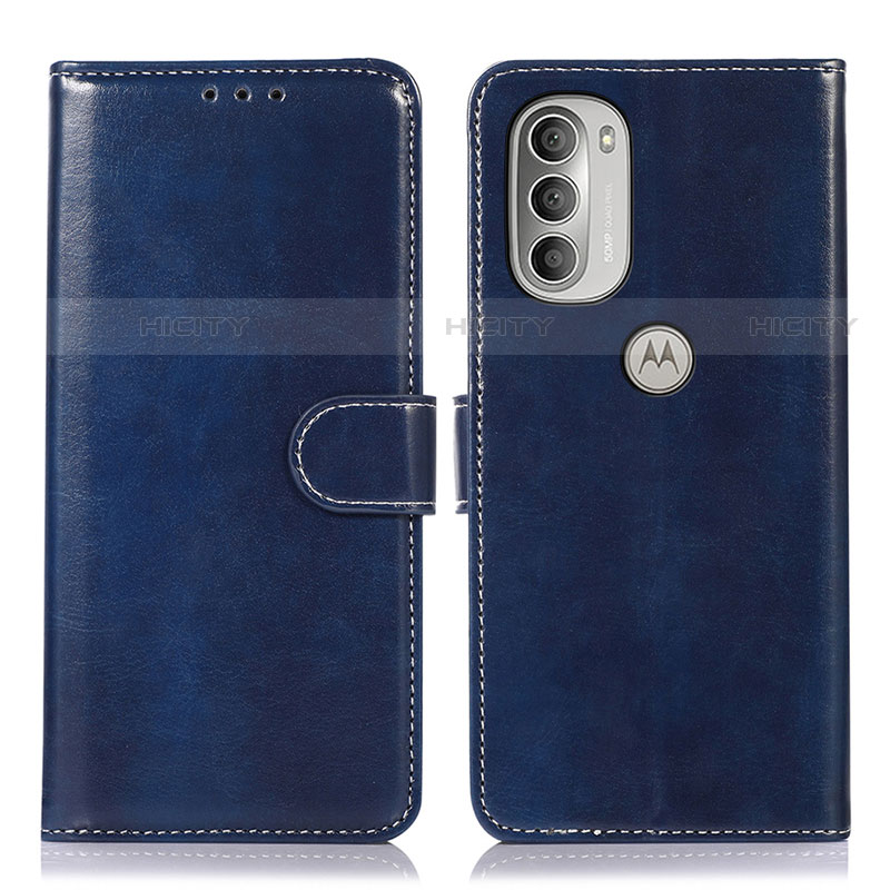 Coque Portefeuille Livre Cuir Etui Clapet D10Y pour Motorola Moto G51 5G Bleu Plus