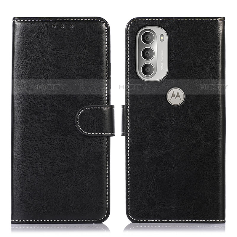 Coque Portefeuille Livre Cuir Etui Clapet D10Y pour Motorola Moto G51 5G Noir Plus