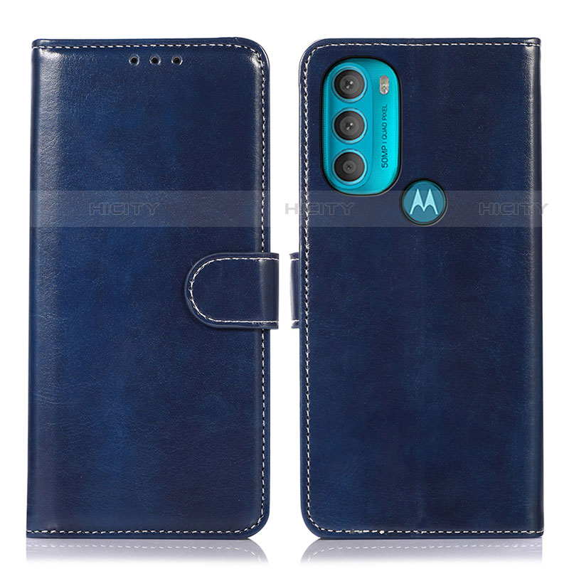 Coque Portefeuille Livre Cuir Etui Clapet D10Y pour Motorola Moto G71 5G Bleu Plus