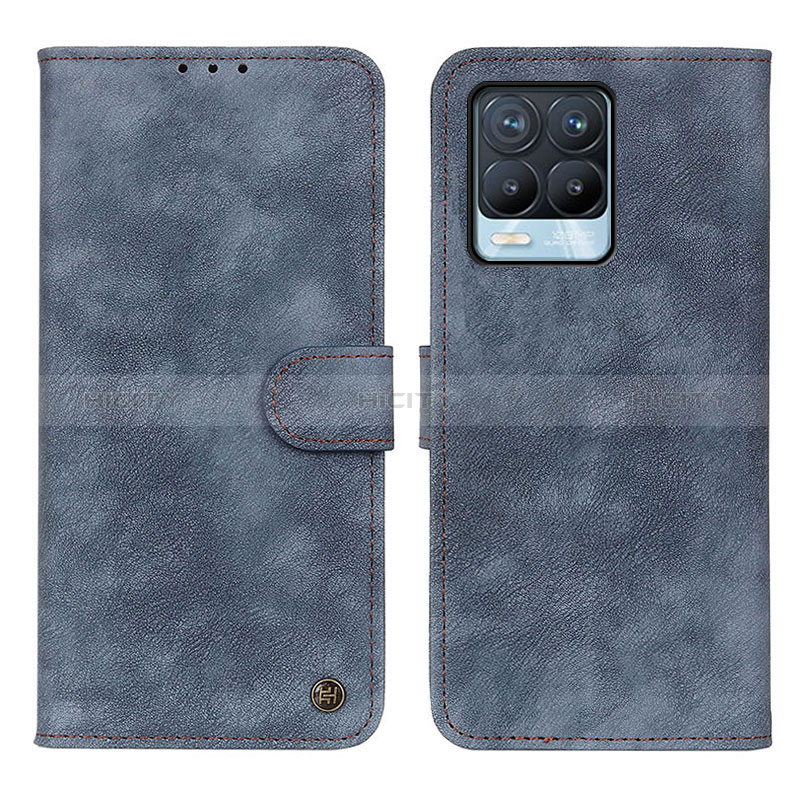 Coque Portefeuille Livre Cuir Etui Clapet D10Y pour Realme 8 Pro Bleu Plus