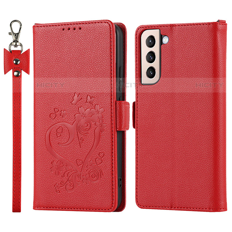 Coque Portefeuille Livre Cuir Etui Clapet D11T pour Samsung Galaxy S22 Plus 5G Rouge Plus