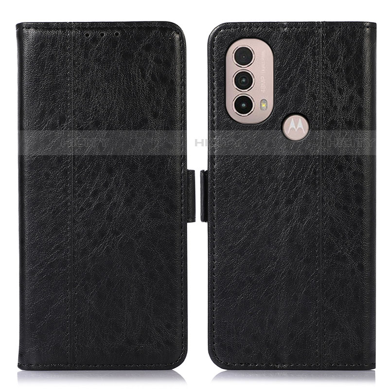 Coque Portefeuille Livre Cuir Etui Clapet D11Y pour Motorola Moto E40 Noir Plus