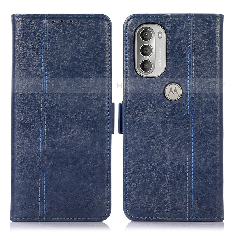 Coque Portefeuille Livre Cuir Etui Clapet D11Y pour Motorola Moto G51 5G Bleu Plus