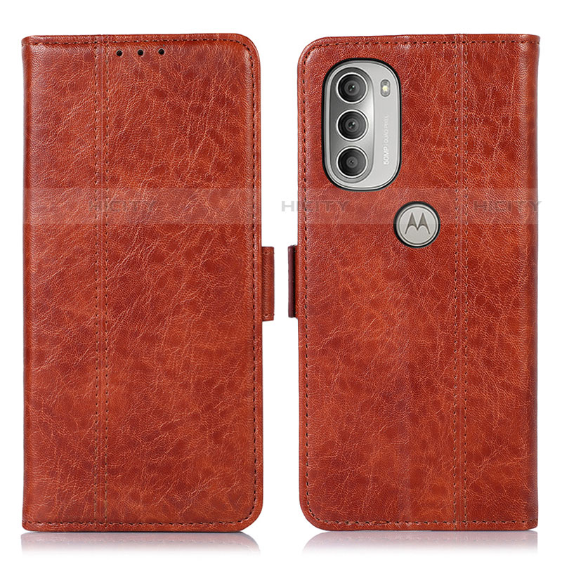 Coque Portefeuille Livre Cuir Etui Clapet D11Y pour Motorola Moto G51 5G Marron Plus