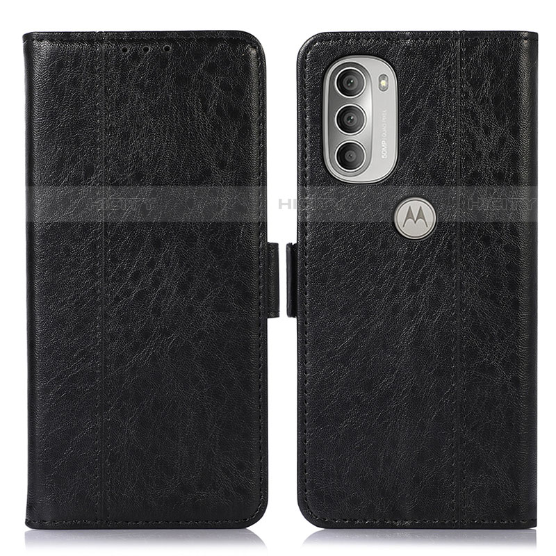 Coque Portefeuille Livre Cuir Etui Clapet D11Y pour Motorola Moto G51 5G Noir Plus