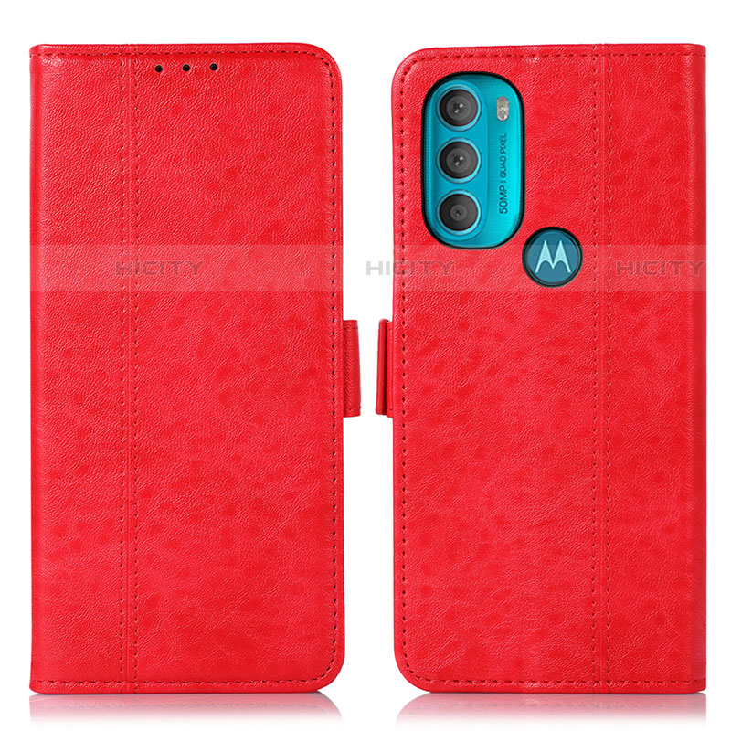 Coque Portefeuille Livre Cuir Etui Clapet D11Y pour Motorola Moto G71 5G Rouge Plus