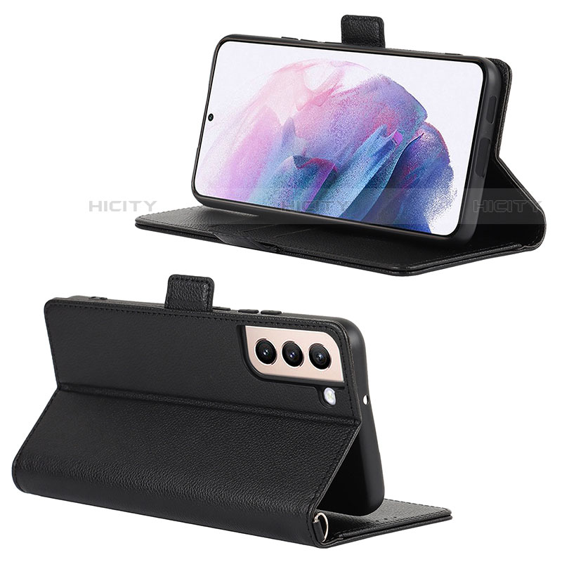 Coque Portefeuille Livre Cuir Etui Clapet D12T pour Samsung Galaxy S21 Plus 5G Noir Plus