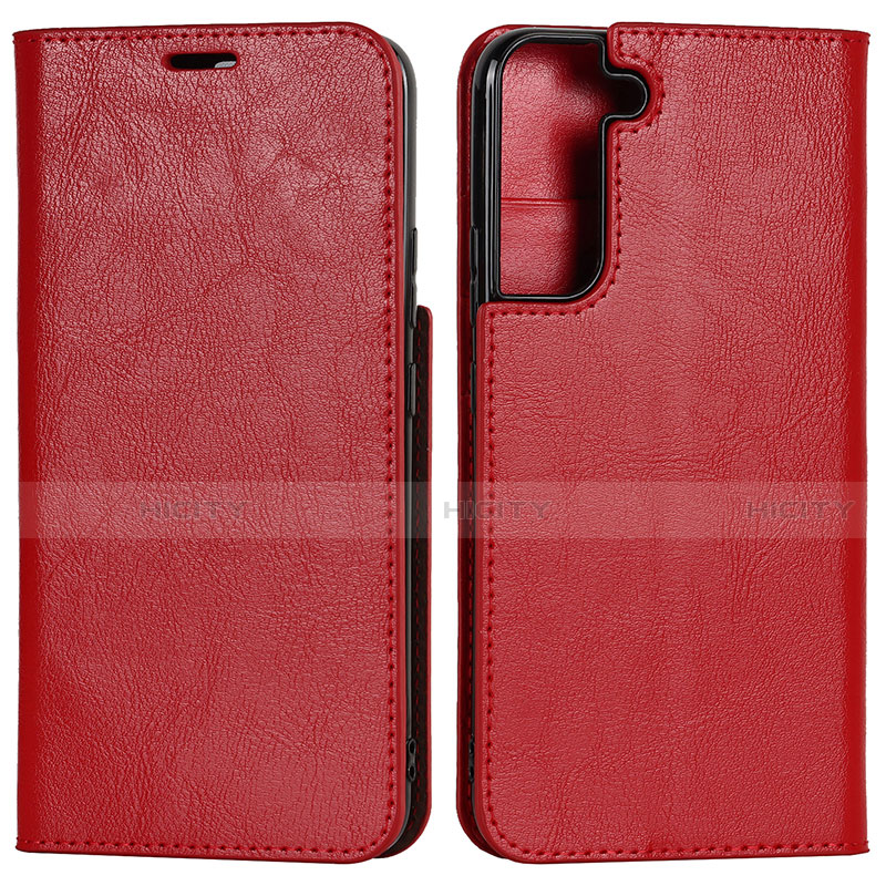 Coque Portefeuille Livre Cuir Etui Clapet D13T pour Samsung Galaxy S21 5G Rouge Plus