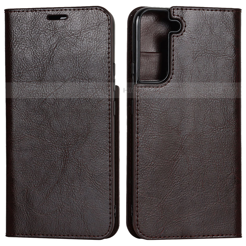 Coque Portefeuille Livre Cuir Etui Clapet D13T pour Samsung Galaxy S22 5G Marron Plus