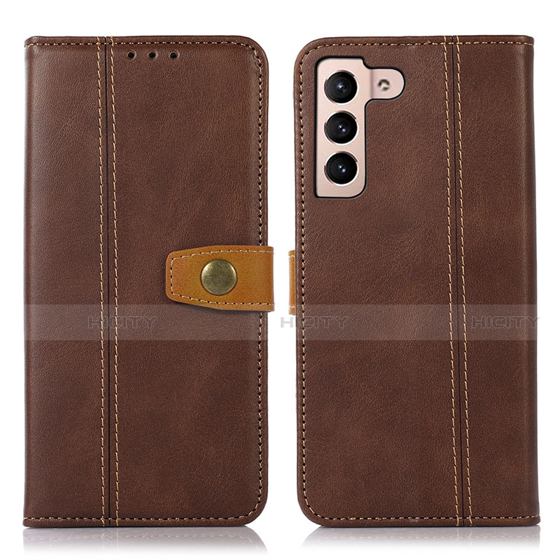 Coque Portefeuille Livre Cuir Etui Clapet D14T pour Samsung Galaxy S21 5G Marron Plus