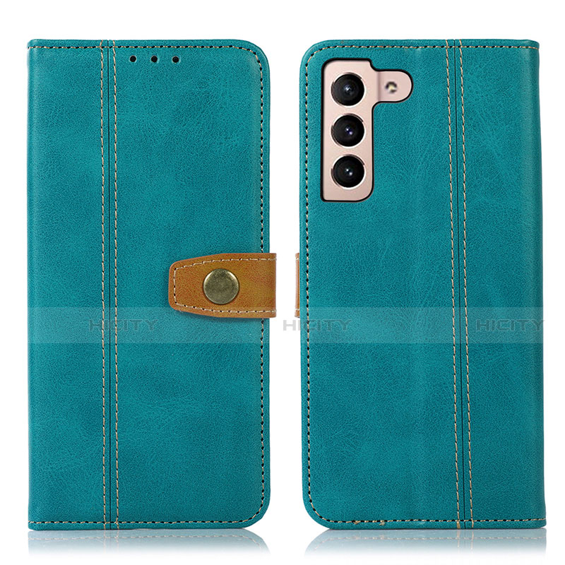 Coque Portefeuille Livre Cuir Etui Clapet D14T pour Samsung Galaxy S21 5G Vert Plus