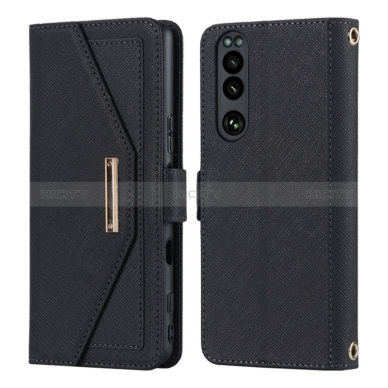 Coque Portefeuille Livre Cuir Etui Clapet DT1 pour Sony Xperia 5 III Noir Plus