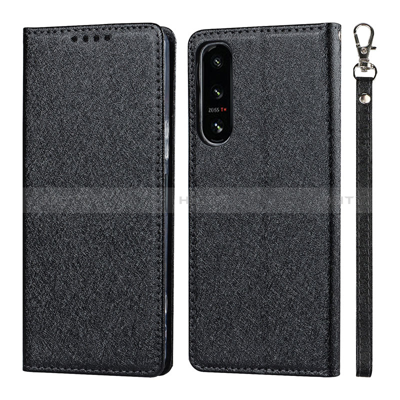 Coque Portefeuille Livre Cuir Etui Clapet DT1 pour Sony Xperia 5 IV Noir Plus