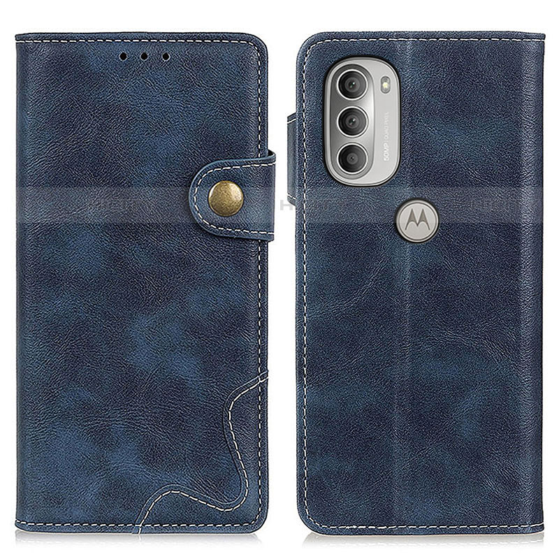 Coque Portefeuille Livre Cuir Etui Clapet DY01 pour Motorola Moto G51 5G Bleu Plus