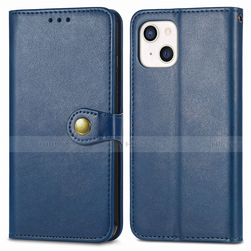 Coque Portefeuille Livre Cuir Etui Clapet F01 pour Apple iPhone 13 Bleu Plus