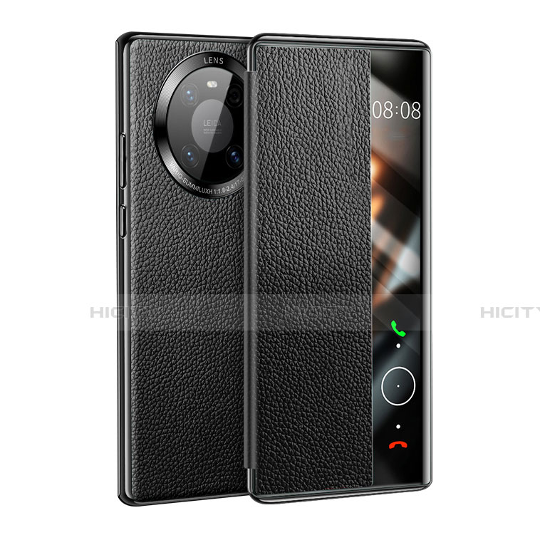 Coque Portefeuille Livre Cuir Etui Clapet F01 pour Huawei Mate 40 Noir Plus