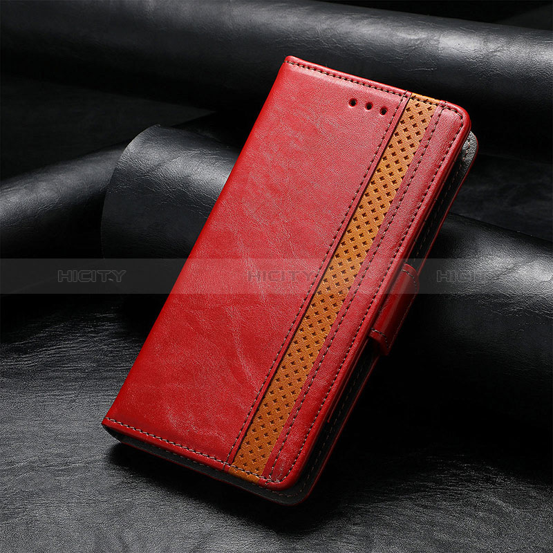 Coque Portefeuille Livre Cuir Etui Clapet F04 pour Apple iPhone 15 Rouge Plus