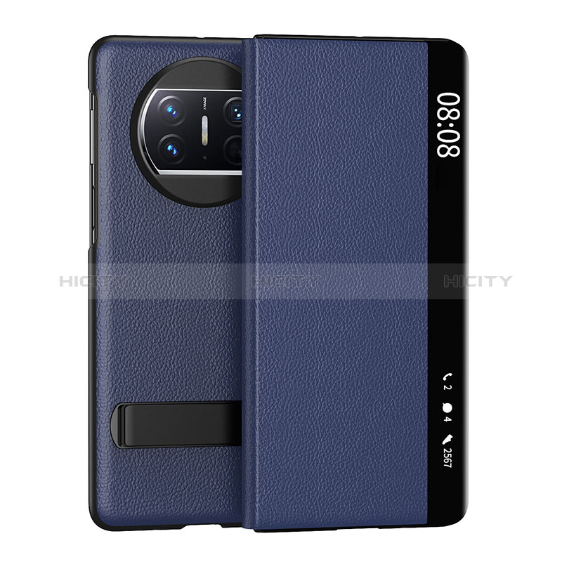 Coque Portefeuille Livre Cuir Etui Clapet GS1 pour Huawei Mate X5 Bleu Plus