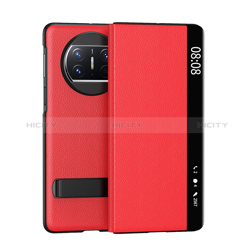 Coque Portefeuille Livre Cuir Etui Clapet GS1 pour Huawei Mate X5 Rouge Plus