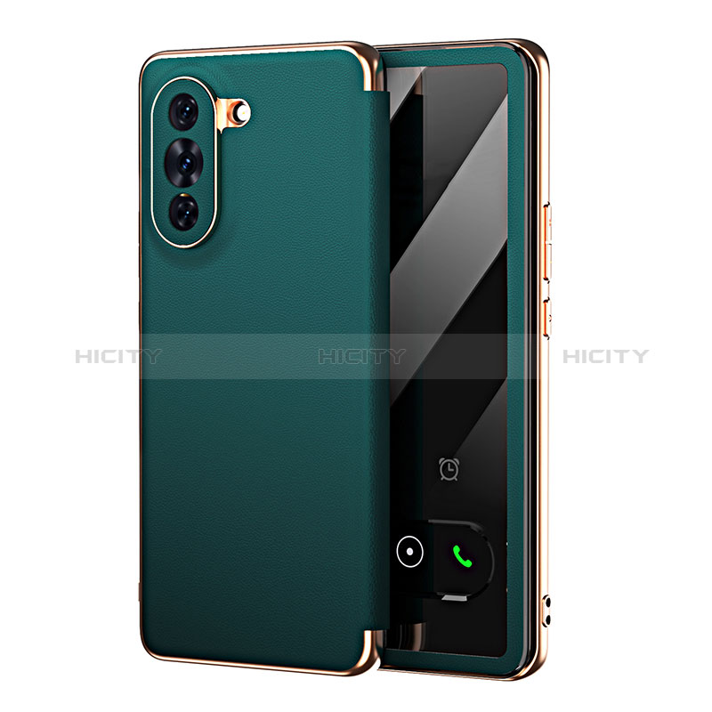 Coque Portefeuille Livre Cuir Etui Clapet GS1 pour Huawei Nova 10 Pro Vert Plus