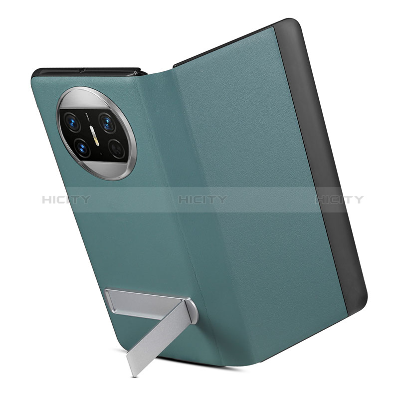 Coque Portefeuille Livre Cuir Etui Clapet GS3 pour Huawei Mate X3 Vert Plus