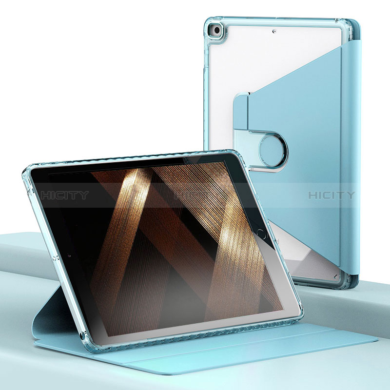 Coque Portefeuille Livre Cuir Etui Clapet H01 pour Apple iPad 10.2 (2019) Bleu Clair Plus