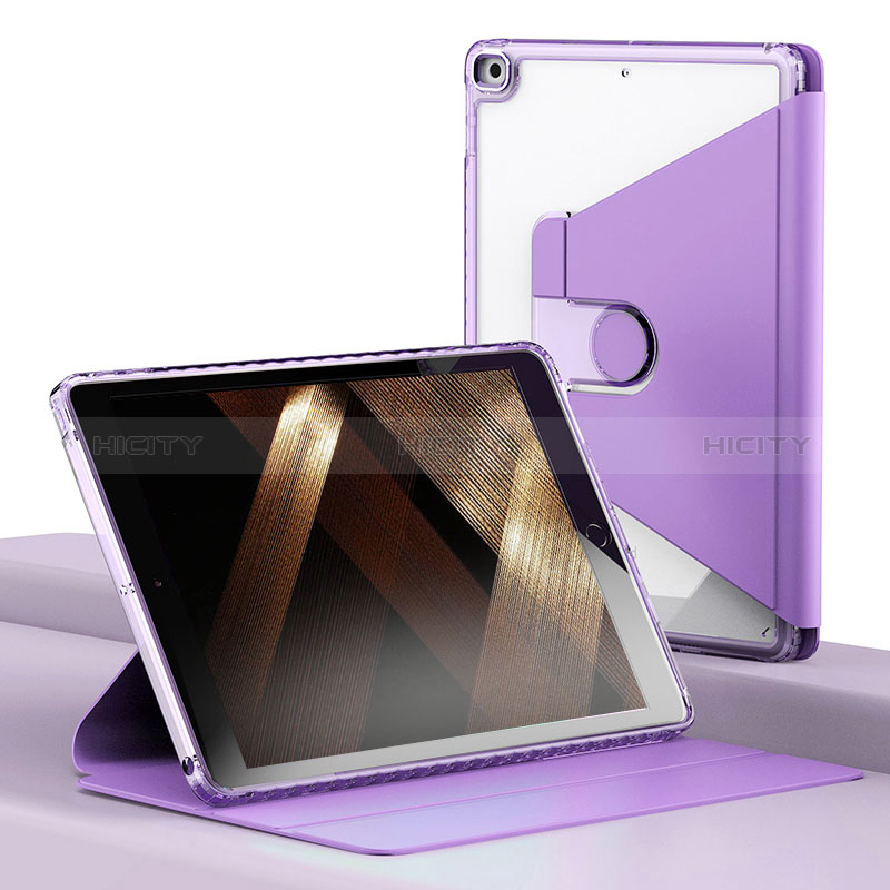 Coque Portefeuille Livre Cuir Etui Clapet H01 pour Apple iPad 10.2 (2021) Violet Clair Plus