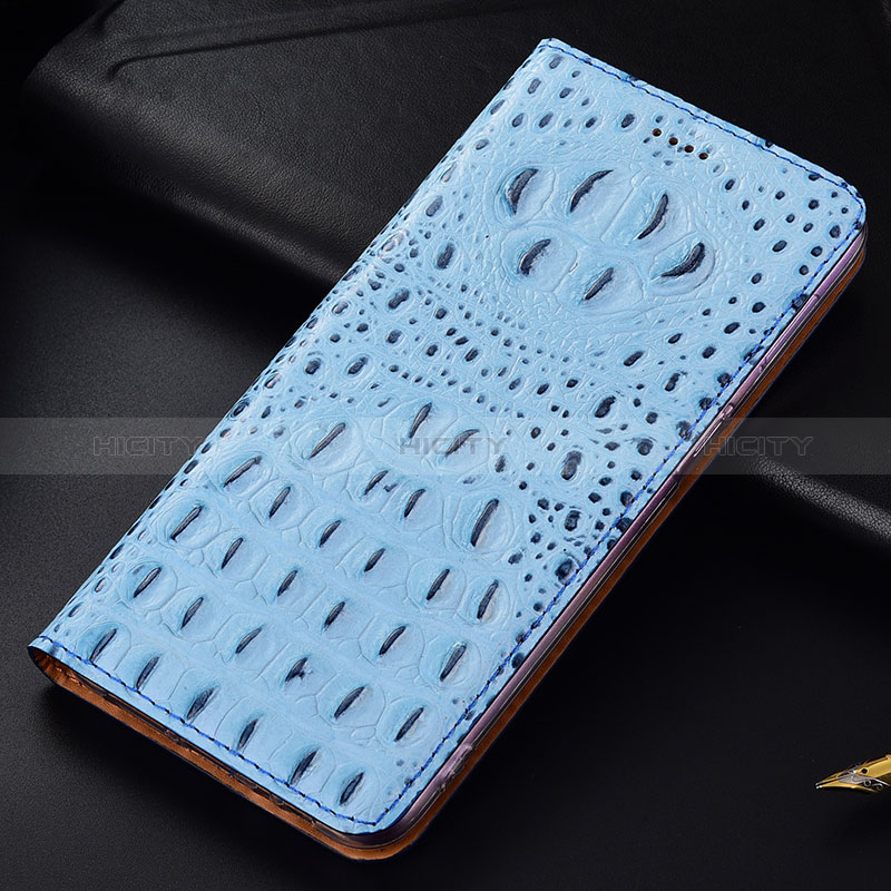 Coque Portefeuille Livre Cuir Etui Clapet H01P pour Samsung Galaxy S24 5G Bleu Ciel Plus