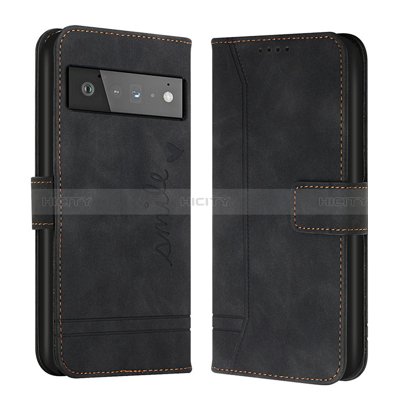 Coque Portefeuille Livre Cuir Etui Clapet H01X pour Google Pixel 6 5G Noir Plus