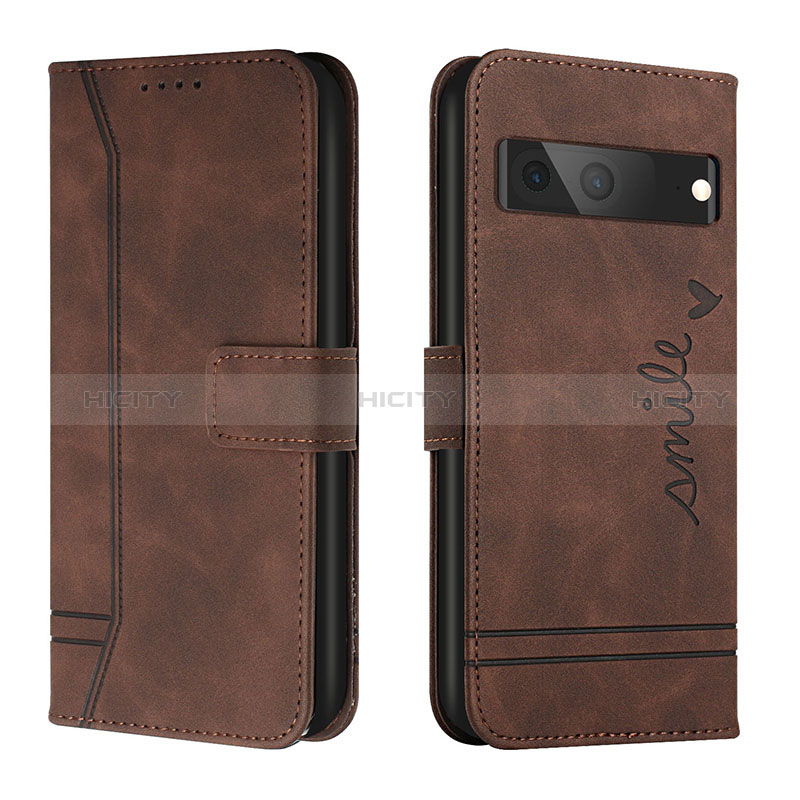 Coque Portefeuille Livre Cuir Etui Clapet H01X pour Google Pixel 7 5G Marron Plus