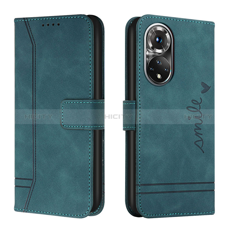 Coque Portefeuille Livre Cuir Etui Clapet H01X pour Huawei Honor 50 5G Vert Plus