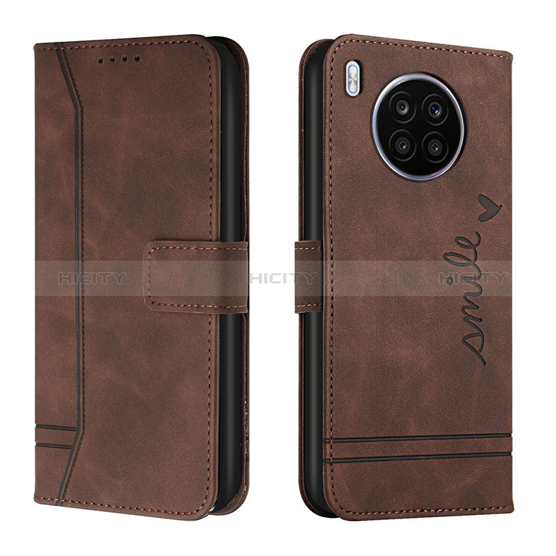 Coque Portefeuille Livre Cuir Etui Clapet H01X pour Huawei Honor 50 Lite Marron Plus