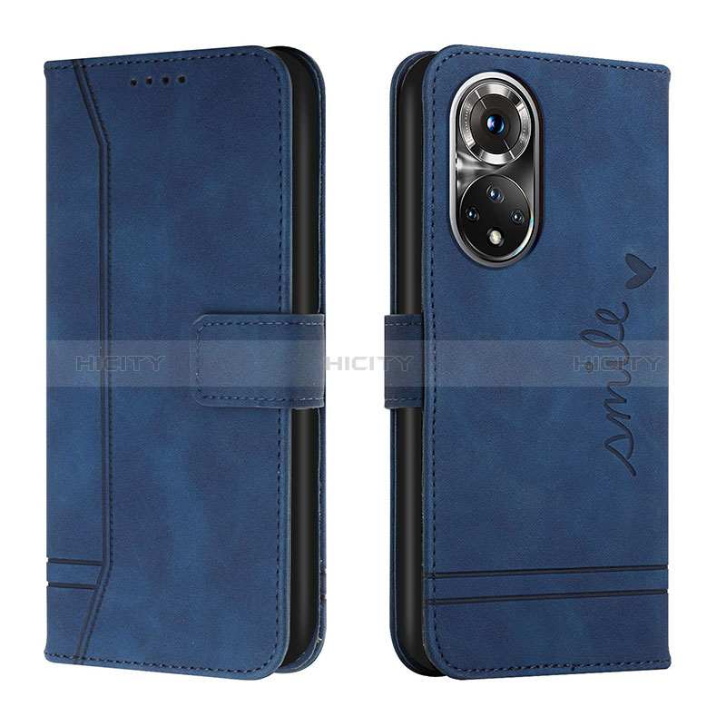 Coque Portefeuille Livre Cuir Etui Clapet H01X pour Huawei Honor 50 Pro 5G Bleu Plus