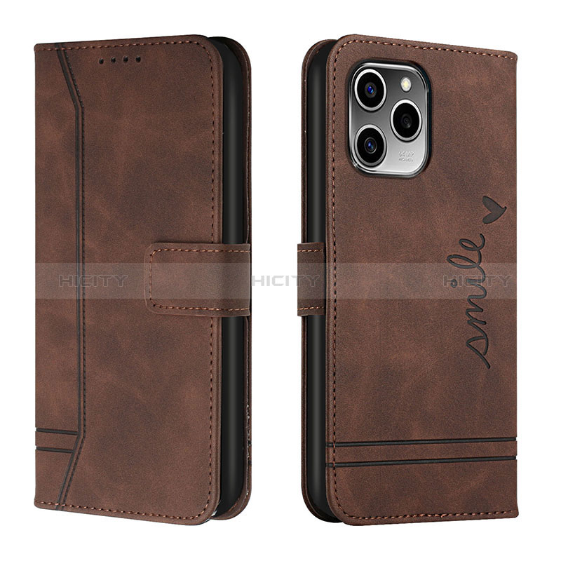 Coque Portefeuille Livre Cuir Etui Clapet H01X pour Huawei Honor 60 SE 5G Marron Plus