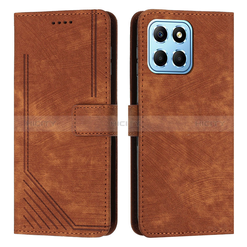 Coque Portefeuille Livre Cuir Etui Clapet H01X pour Huawei Honor X6 5G Marron Plus