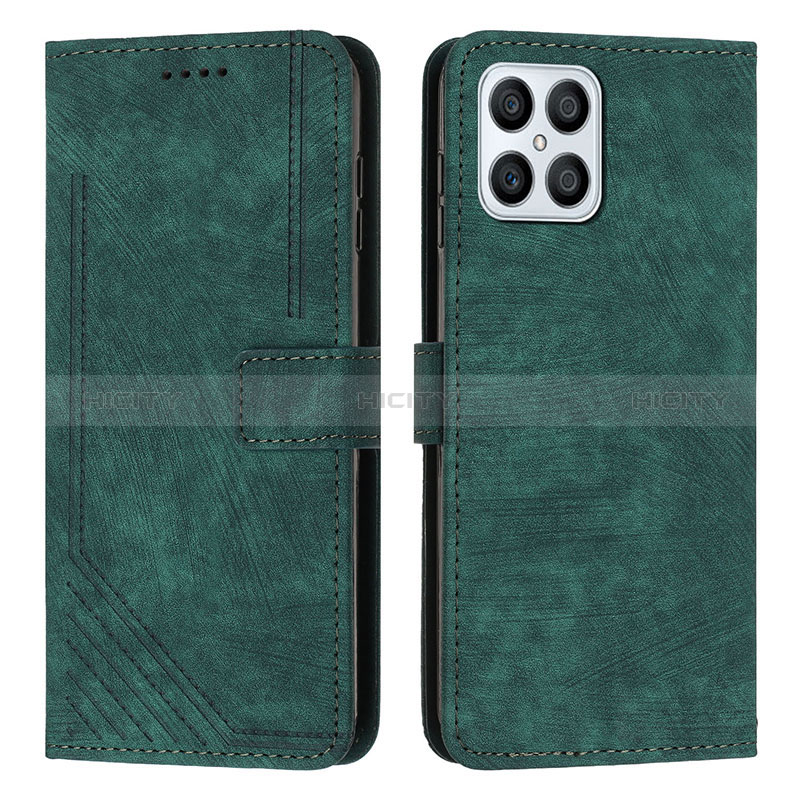 Coque Portefeuille Livre Cuir Etui Clapet H01X pour Huawei Honor X8 4G Vert Plus