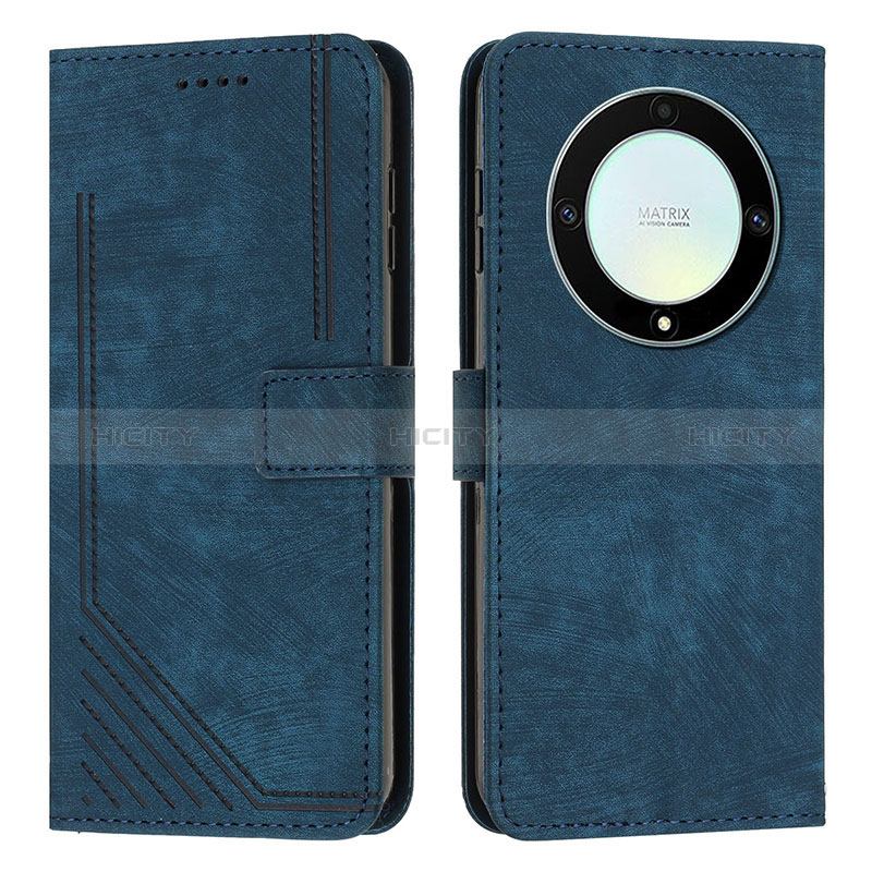 Coque Portefeuille Livre Cuir Etui Clapet H01X pour Huawei Honor X9a 5G Bleu Plus