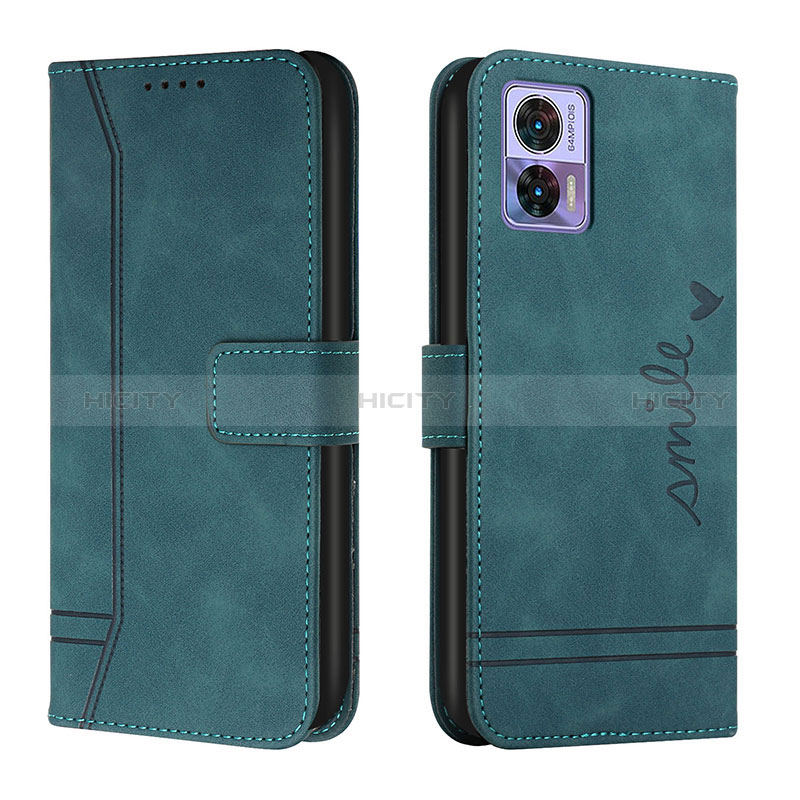 Coque Portefeuille Livre Cuir Etui Clapet H01X pour Motorola Moto Edge 30 Lite 5G Vert Plus