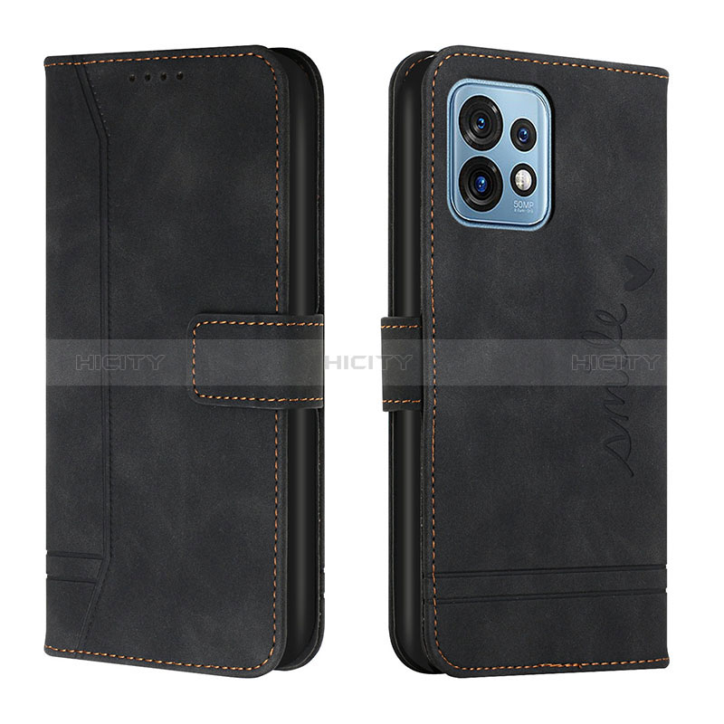 Coque Portefeuille Livre Cuir Etui Clapet H01X pour Motorola Moto Edge 40 Pro 5G Noir Plus