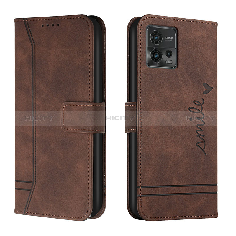 Coque Portefeuille Livre Cuir Etui Clapet H01X pour Motorola Moto G72 Marron Plus