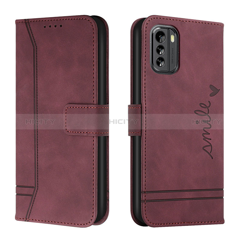 Coque Portefeuille Livre Cuir Etui Clapet H01X pour Nokia G60 5G Rouge Plus